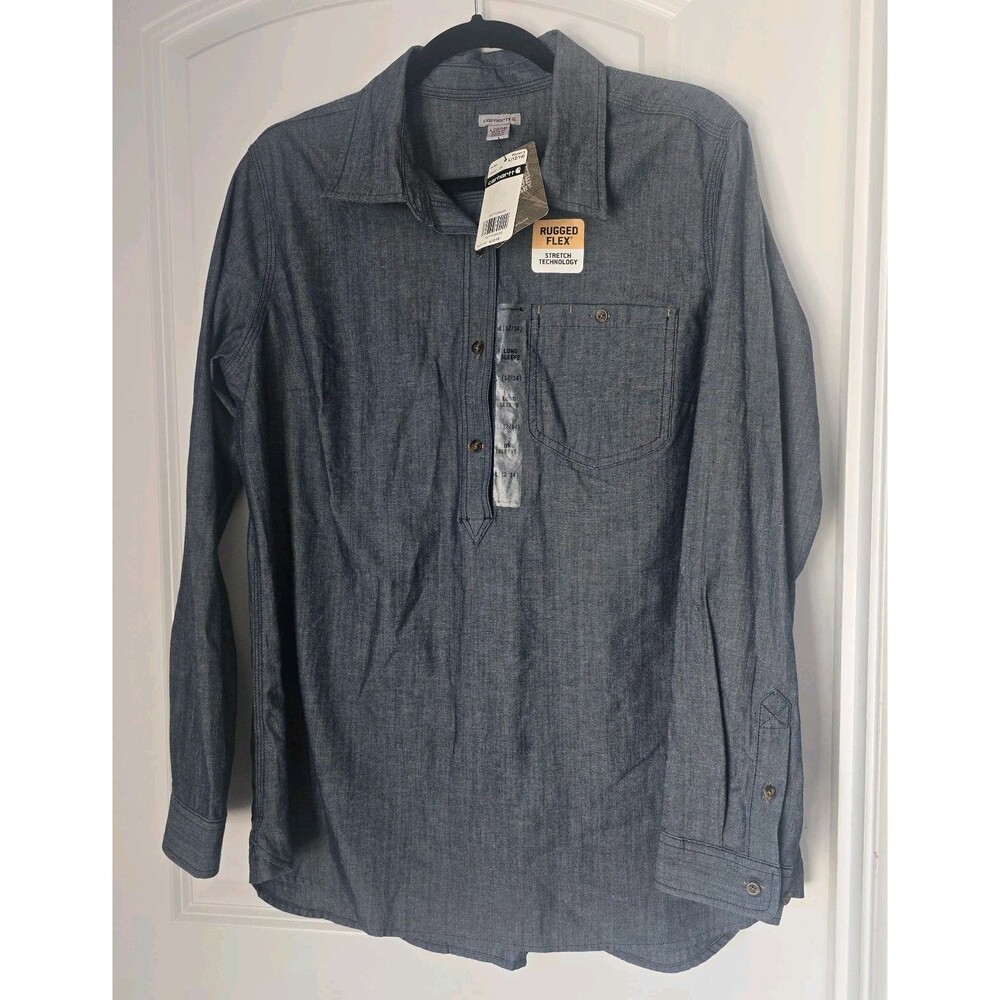 Carhartt PULLOVER Rugged Flex Relaxed Fit Long Sleeve Shirt Women Size L NWT